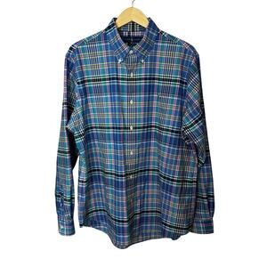 Ralph Lauren Men's XL‎ Plaid Button Down Shirt Classic Fit Flesh Pony Preppy